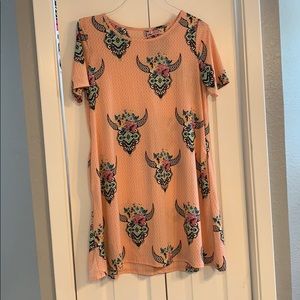 Coral Cow Skull Dress